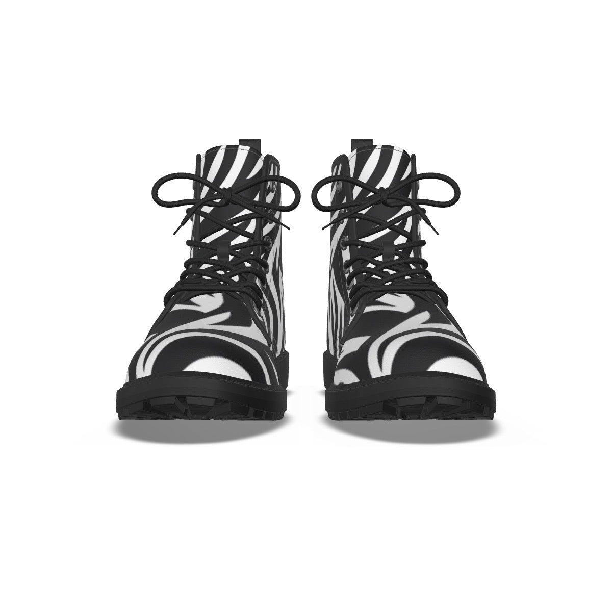 Zebra Martin Short Boots With Black Bottom