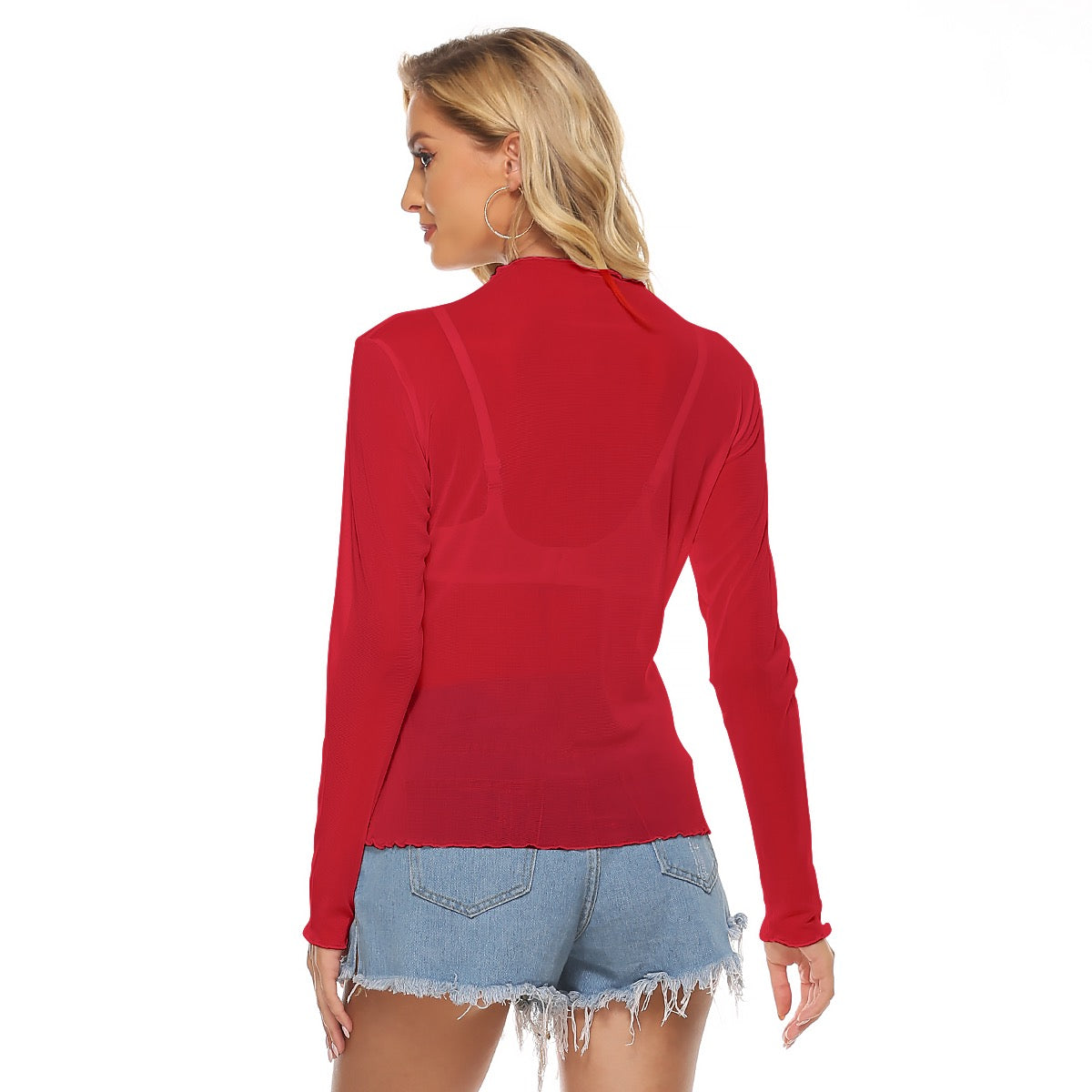 Red Cancer zodiac mesh shirt