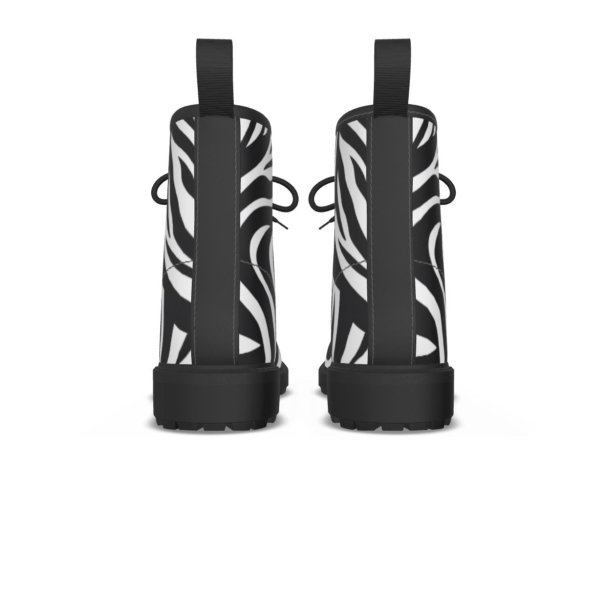 Zebra Martin Short Boots With Black Bottom