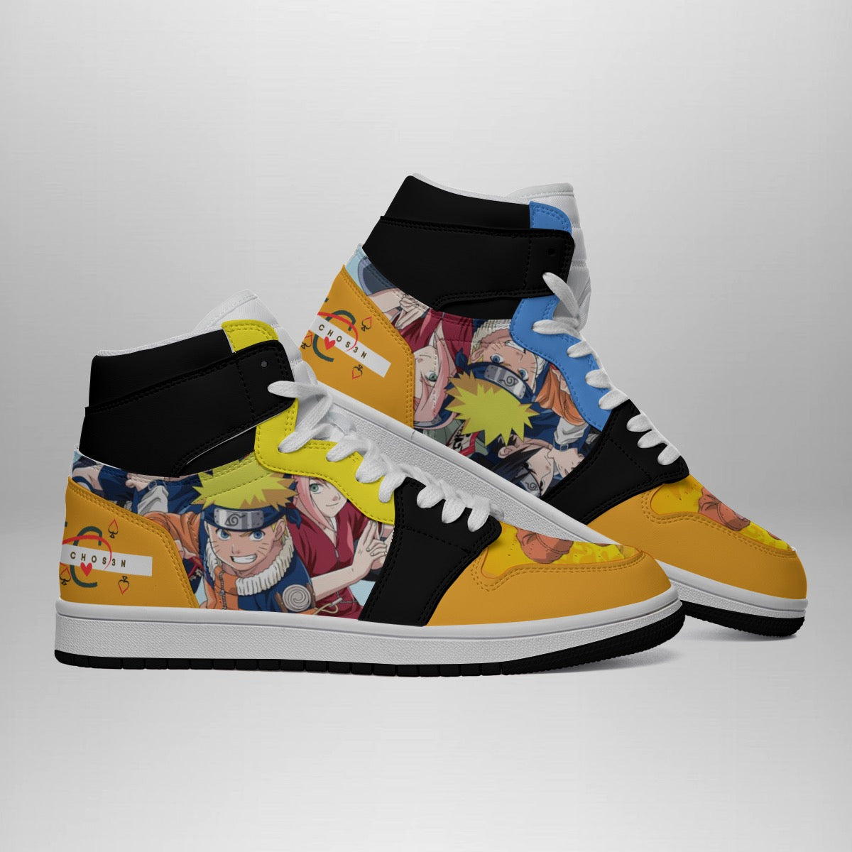Orange Anime High top sneakers