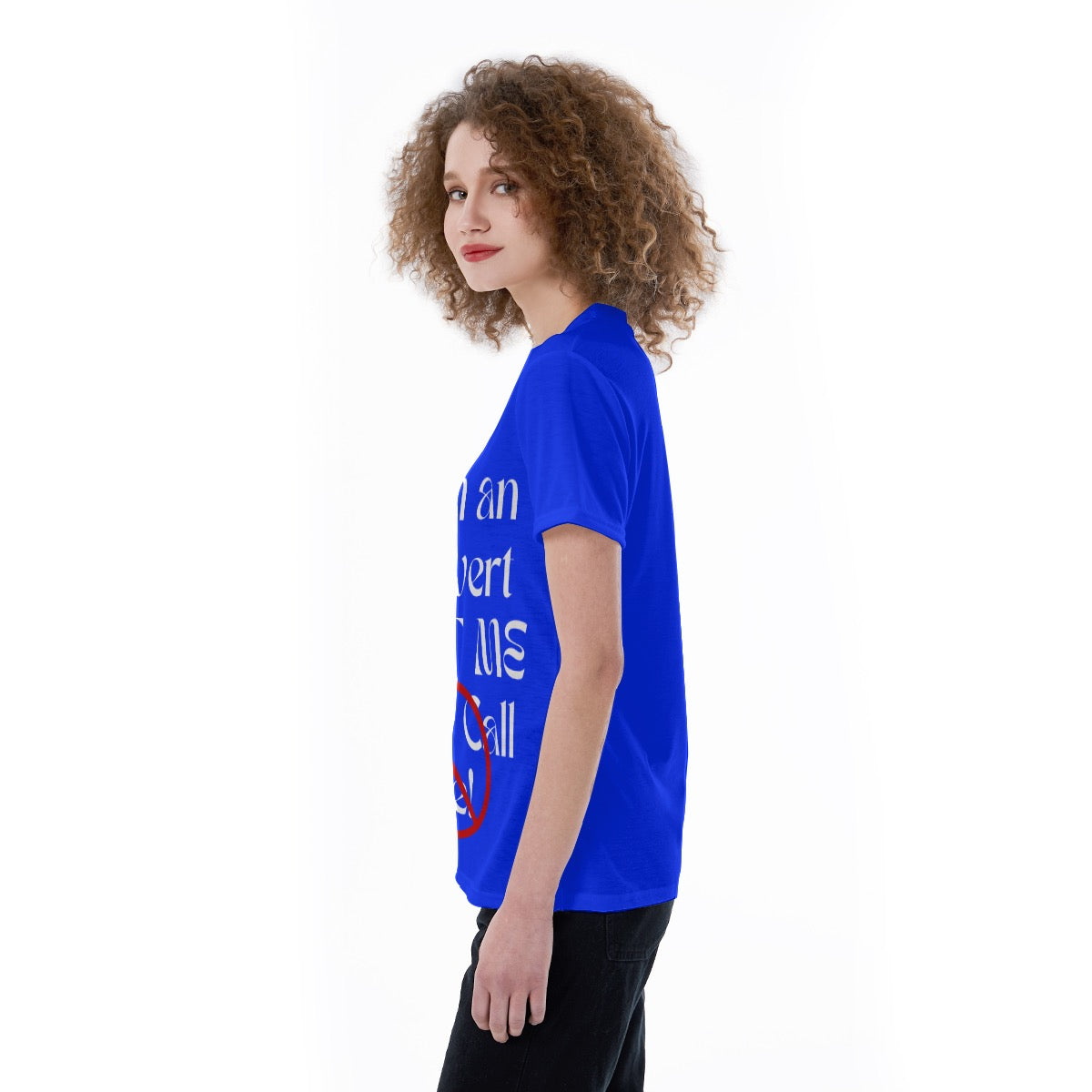 Introvert Royal Blue V neck Tee