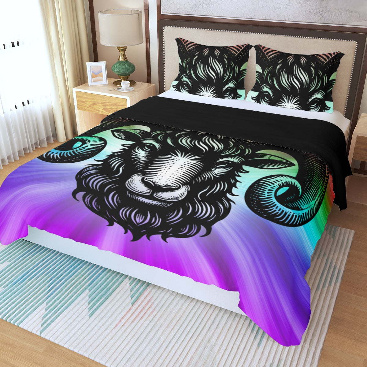 Aries Three Piece Duvet Bedding Set