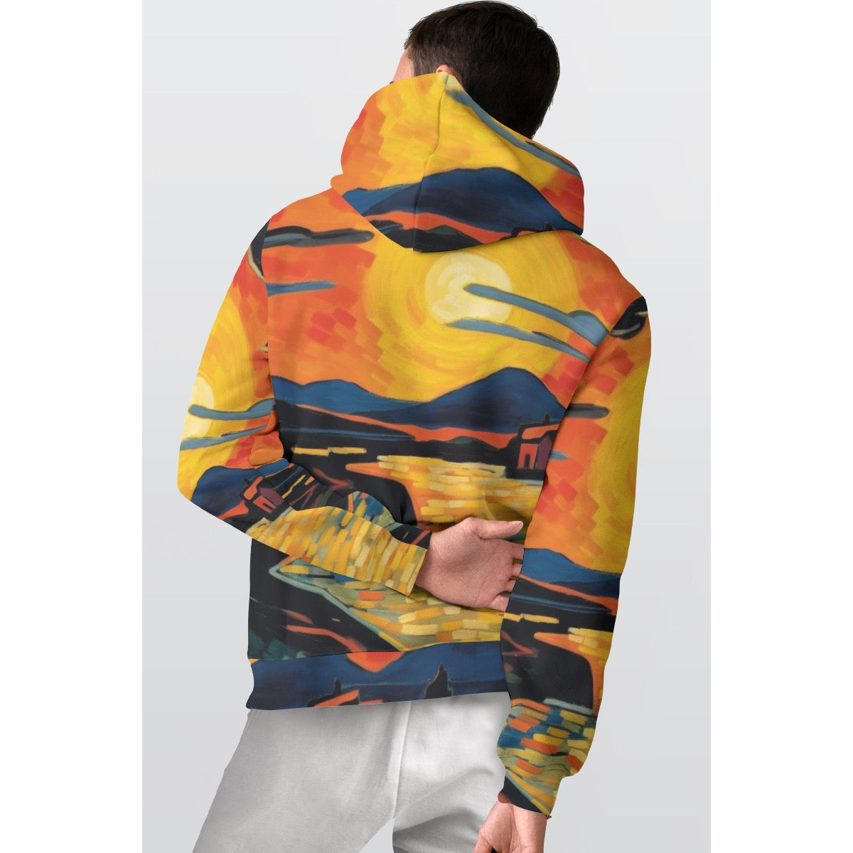 All-Over Print Men's Thicken Pullover Hoodie