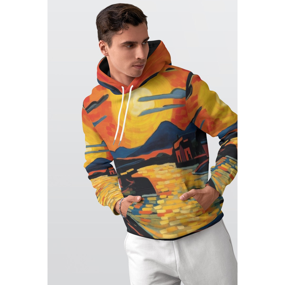 All-Over Print Men's Thicken Pullover Hoodie