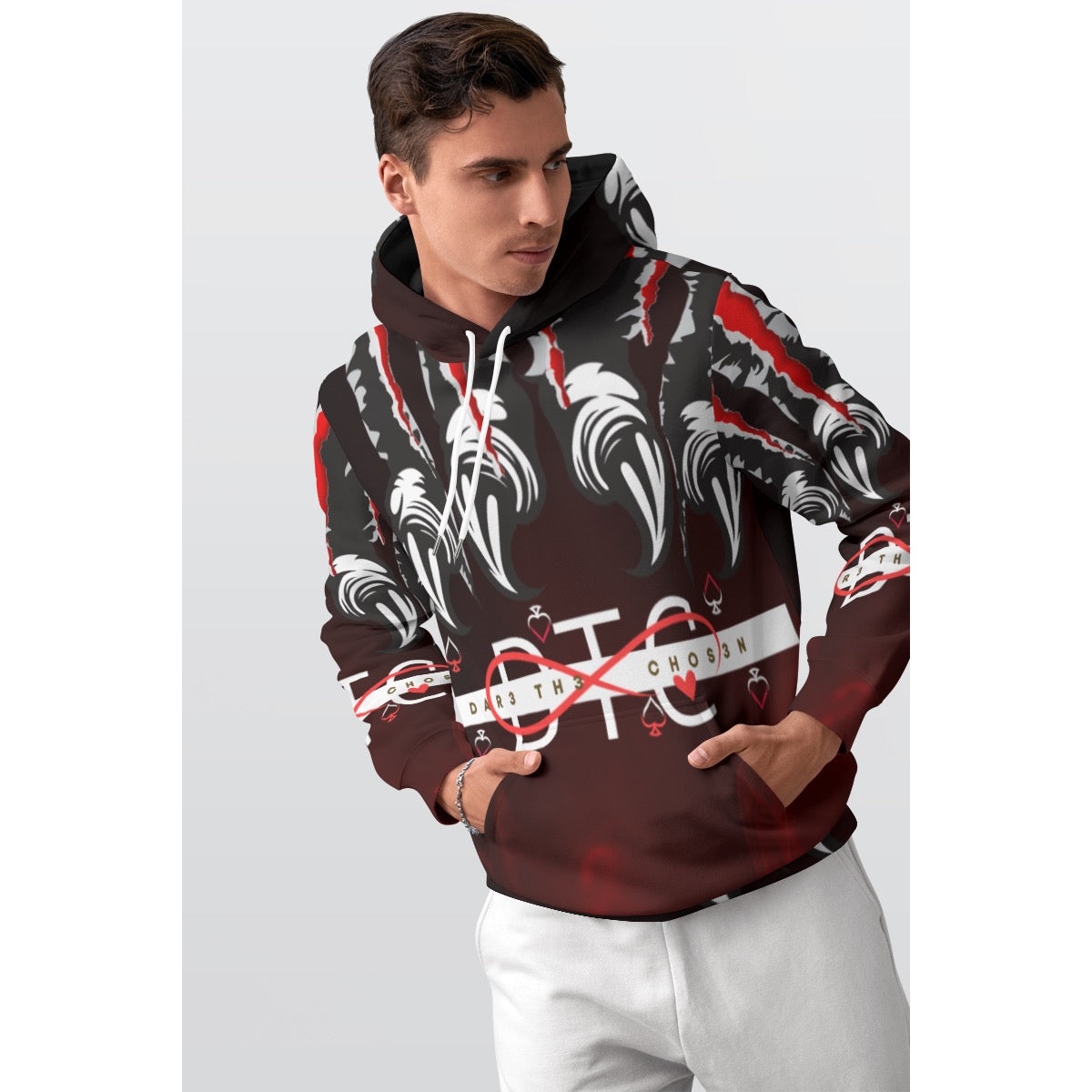 All-Over Print Men's Thicken Pullover Hoodie