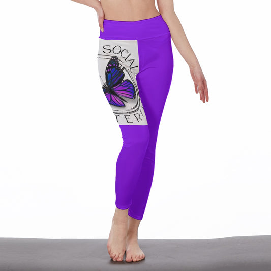 Anti Social Women's High Waist Leggings | Side Stitch Closure
