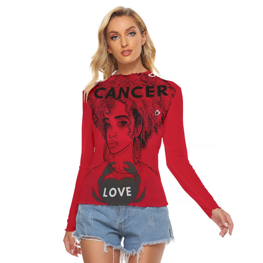 Red Cancer zodiac mesh shirt