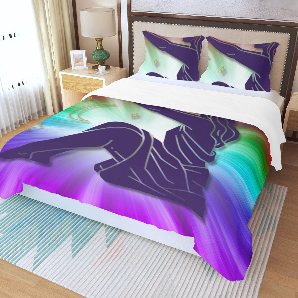Virgo Three Piece Duvet Bedding Set