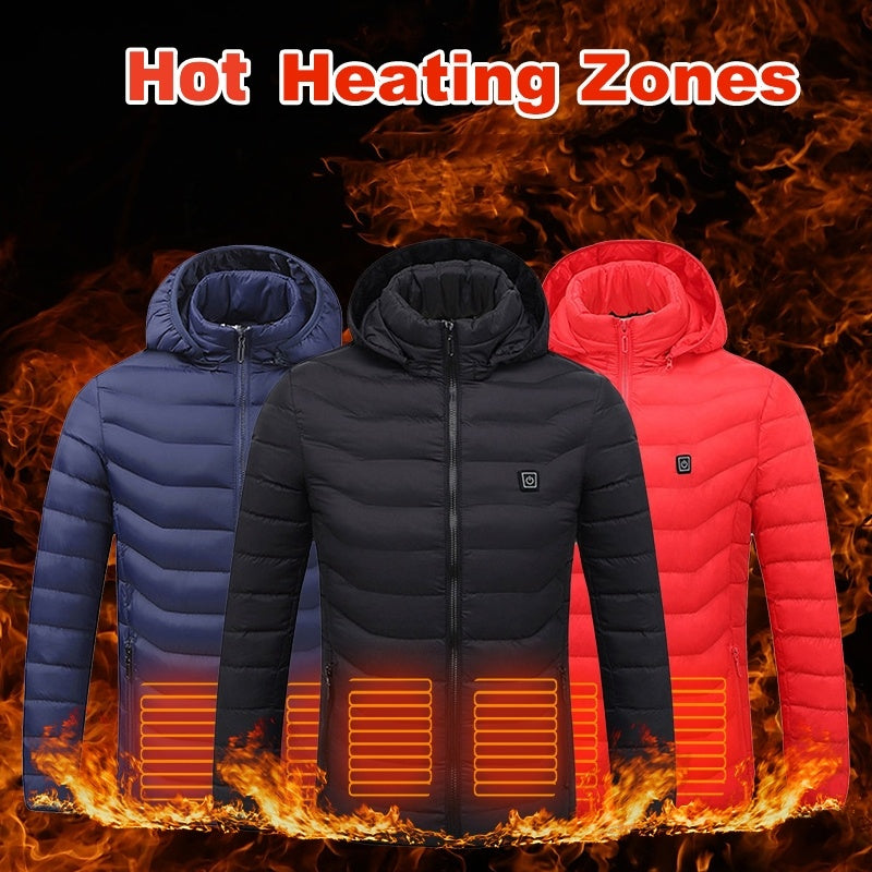 New Heated Jacket Coat USB Electric Jacket Cotton Coat Heater Thermal Clothing Heating Vest Men's Clothes Winter